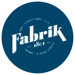 LOGO LA FABRIK Rond Blanc Bleu